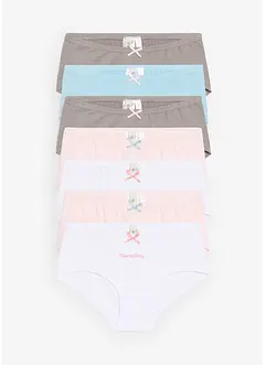 Hipstertrosa med mjuk, ekologisk bomull och satinrosett (7 par), bonprix