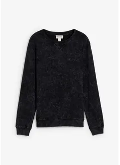 Sweatshirt med tvättad look i ekologisk bomull, bonprix