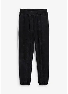 Sweatbyxa med tvättade effekter, av ekologisk bomull, Loose Fit, bonprix