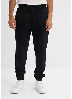 Sweatbyxa med tvättade effekter, av ekologisk bomull, Loose Fit, bonprix