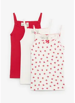 Linne av mjukt ribbat material med satinrosett (3-pack), bonprix