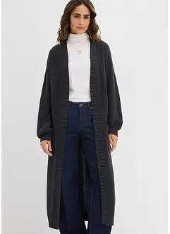 Stickad långkofta med nedhasade axlar, bonprix