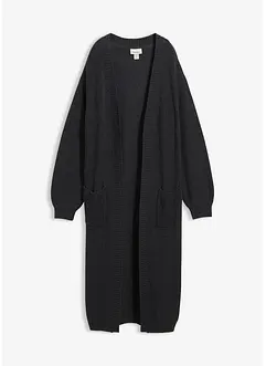 Stickad långkofta med nedhasade axlar, bonprix