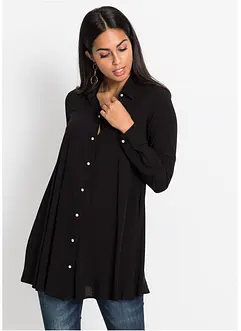 Blus med knappslå och pärlemorknappar, bonprix