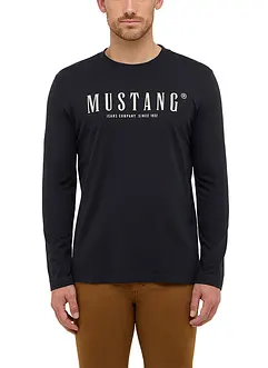 Långärmad tröja av ren bomull med Mustang Asheville-tryck, Mustang Jeans