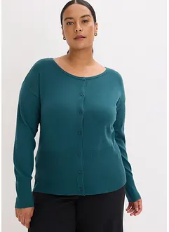Finstickad cardigan av viskos med mjukt fall, bonprix