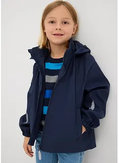 Vattenavvisande regnjacka med foder och huva samt reflexdetaljer, bonprix