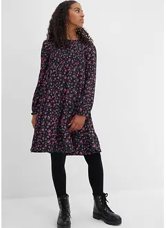 Jerseyklänning av krinklat material, bonprix