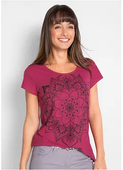 Topp i flamgarn, kortärmad, bonprix