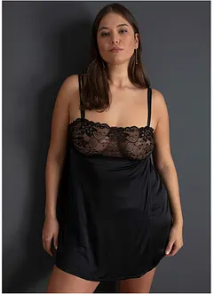 Negligé i glansigt material, bonprix