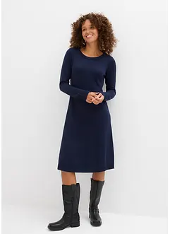 Stickad klänning i utställd modell, bonprix