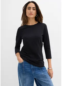 Topp med 3/4-ärmar, ekologisk bomull, bonprix