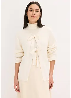 Stickad kofta i bomullsmix, bonprix