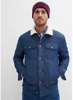 Jeansjacka med teddyfoder, bonprix