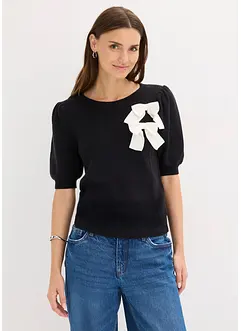 Tröja med rosettapplikation, bonprix