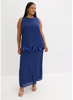 Maxiklänning av fintrådig georgette med paljetter, bonprix