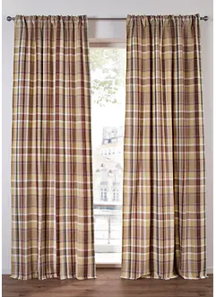 Gardinlängd av ekologisk bomull med rutmönster (1 styck), bonprix