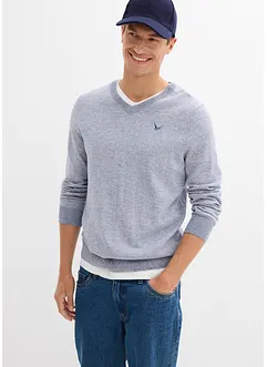 Finstickad tröja i bomullsblandning, bonprix