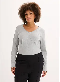 Ribbstickad topp, bonprix