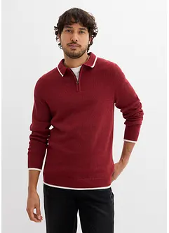 Tröja med tenniskrage och återvunnen bomull, bonprix