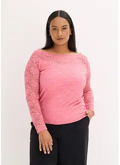 Spetstopp med långa ärmar, bonprix