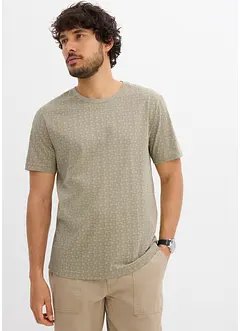 Småmönstrad T-shirt av ekologisk bomull, bonprix