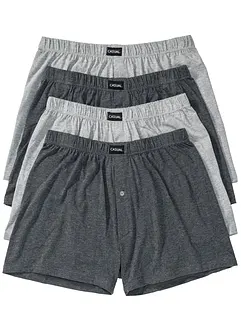 Lediga jerseyboxershorts med mjuk bomull (4-pack), bonprix