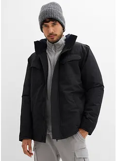 Vattentät funktionsjacka med huva i kragen och axelklaffar, bonprix