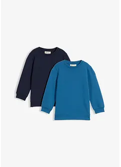 Sweatshirt i mjuk bomullsmix (2-pack), bonprix