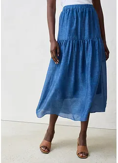 Maxikjol med silke, bonprix