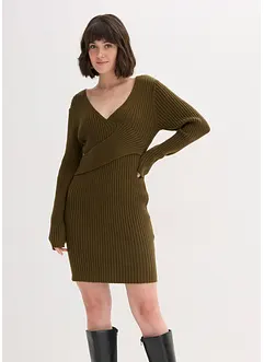 Stickad klänning i viskosmix, bonprix