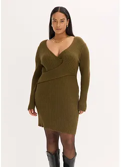 Stickad klänning i viskosmix, bonprix