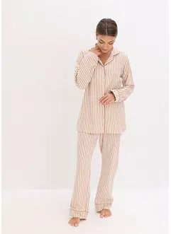 Vävd flanellpyjamas med gåvopåse, bonprix