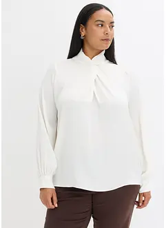 Blus av satin med mjukt fall, bonprix