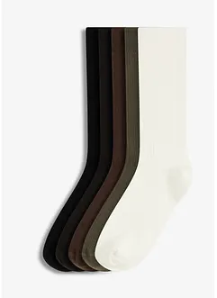 Strumpor med ribbad struktur och ekologisk bomull (5-pack), bonprix