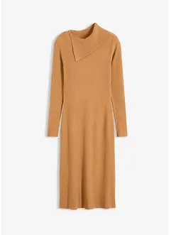 Stickad klänning i följsam viskosmix, bonprix