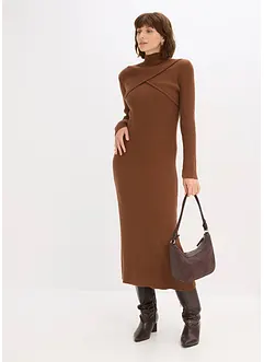 Stickad klänning i viskosmix, bonprix