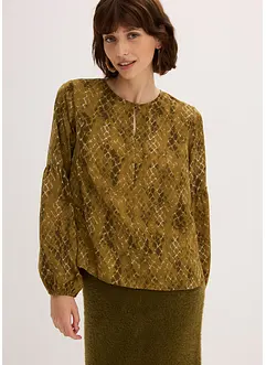 Blus i följsam satin, bonprix