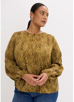 Blus i följsam satin, bonprix