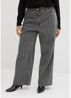 Wide Leg Jeans High Waist, med destroyed-effekter, bonprix