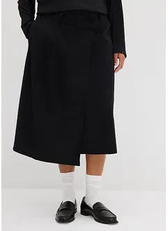 Mellanlång kjol med omlottlook, bonprix