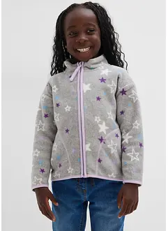 Mysig fleecejacka med kontrastfärgade detaljer, bonprix