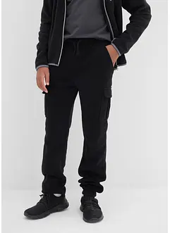 Cargobyxa i fleece, normal passform, bonprix