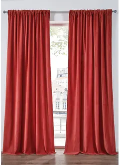Gardinlängd i sammet av ekologisk bomull (1-pack), bonprix