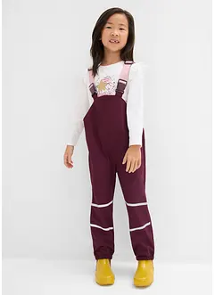 Fodrad regnbyxa av softshell med hängslen, bonprix