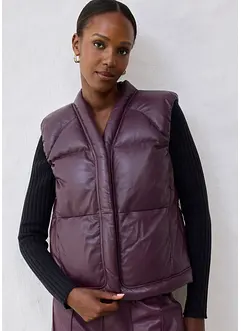 Quiltad skinnväst av lammnappa, bonprix