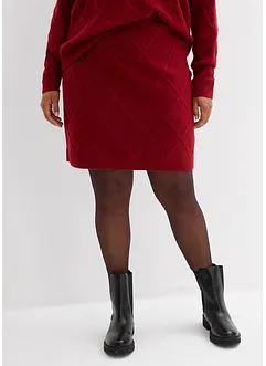 Stickad kjol med flätmönster, bonprix