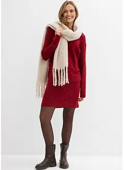 Stickad kjol med flätmönster, bonprix