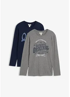 Långärmad T-shirt med ekologisk bomull (2-pack), bonprix