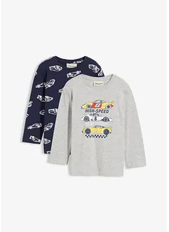 Långärmad tröja med ekologisk bomull (2-pack), bonprix